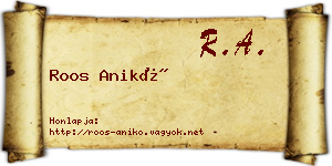 Roos Anikó névjegykártya